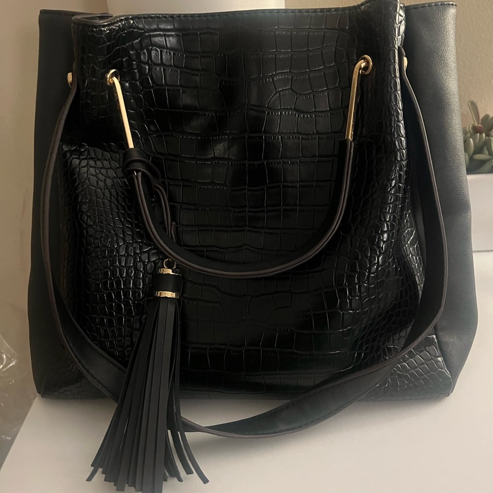 Croc Faux-Leather Handbag